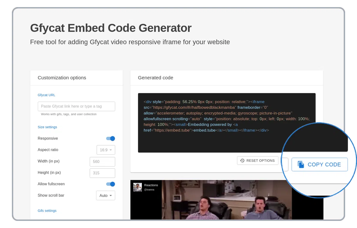 Captura de pantalla del botó de copiar