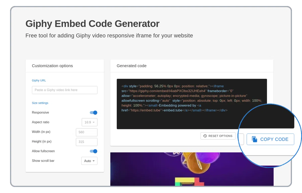 Captura de pantalla del botó de copiar